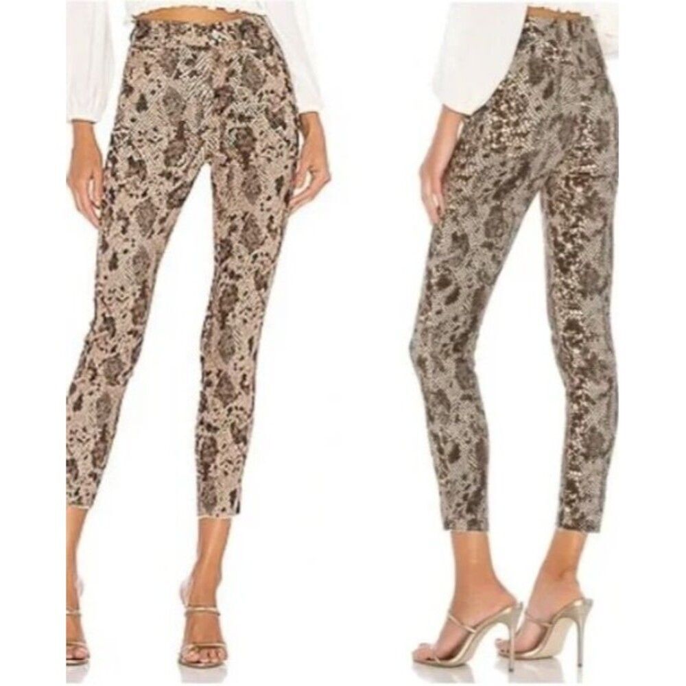 Free People Two Faced Snakeskin Skinny Jeans Womens 29/size 8 High Waist Pull On